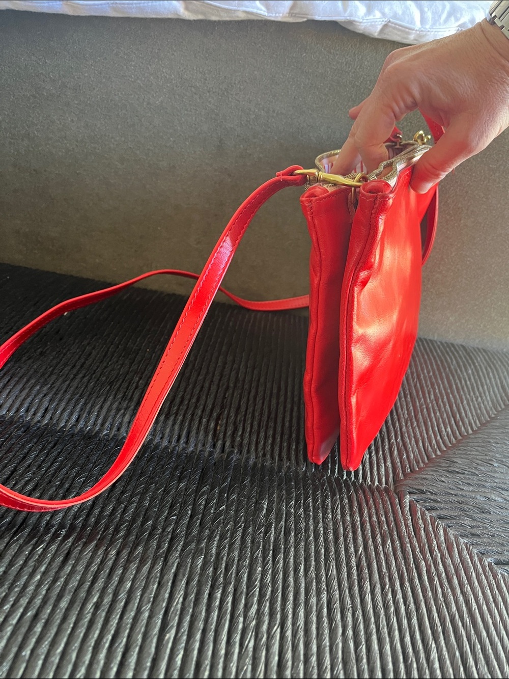 Clare V - Red Crossbody Shoulder Bag - Classic Women's Bag - Picture 5 of 6
